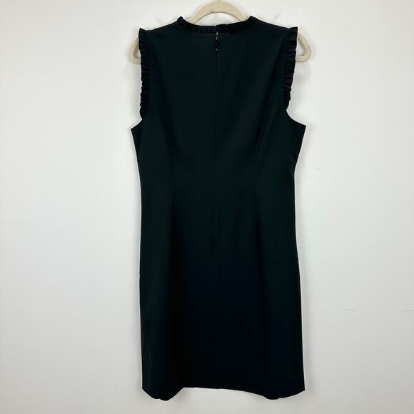J.Crew Ruffleneck Suiting Dress Black Office Classic Cocktail Career US 10 NWT - Picture 11 of 11